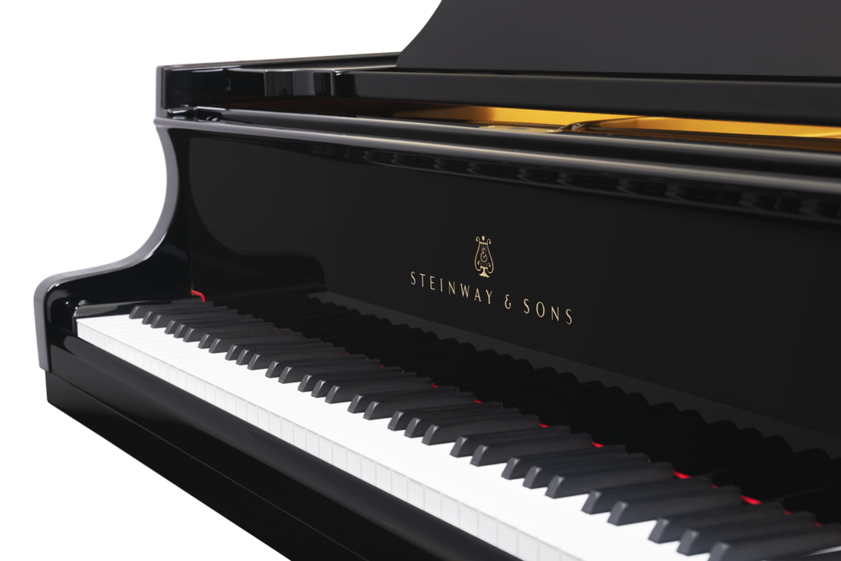 piano de cola Steinway & Sons m170 logo teclado