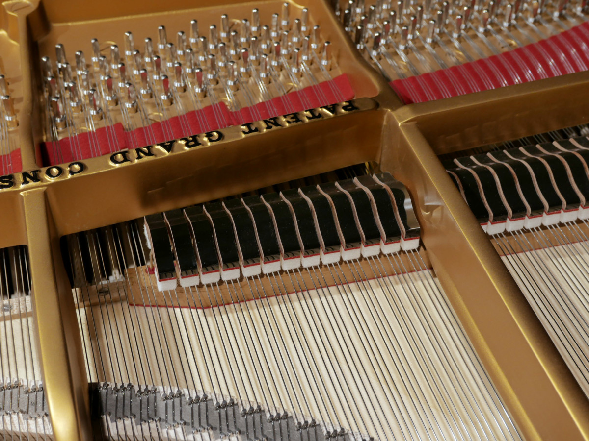 piano de cola Steinway & Sons O180 #109477 detalle apagadores cuerdas clavijero