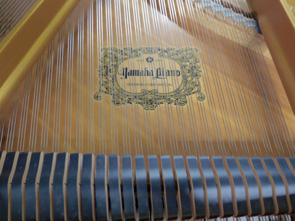 piano de cola Yamaha C2 blanco #6253646 cuerdas tabla armonica apagadores